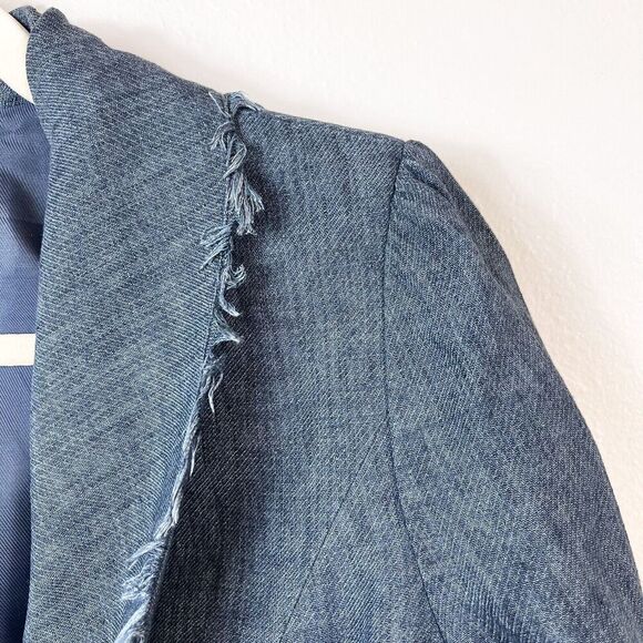 CLASSIQUES ENTIER Blue Blazer with Fringe Size Small - Picture 4 of 12